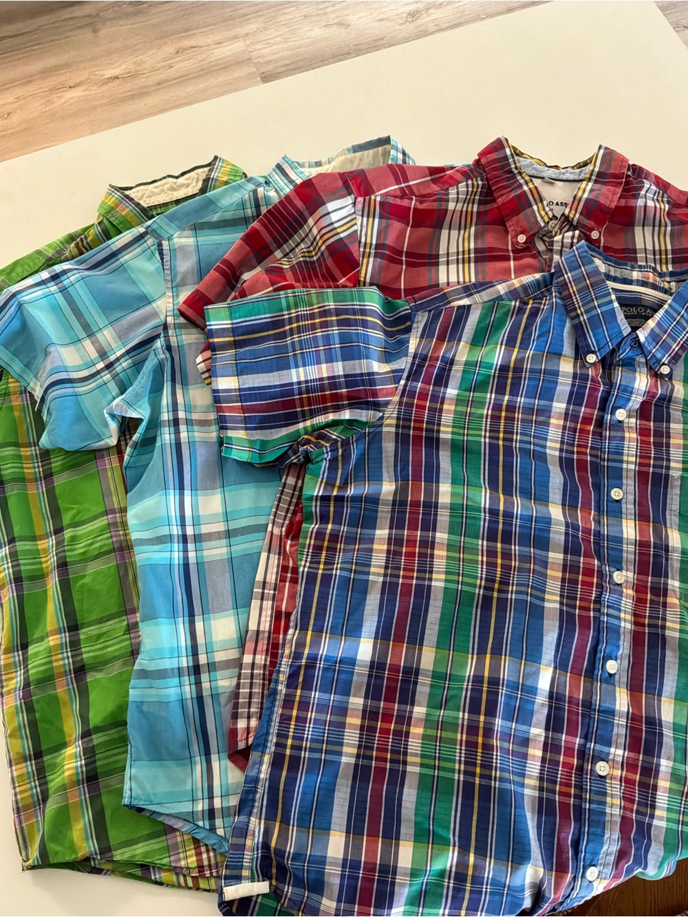 U.S. Polo Assn. Multi-Color Plaid Short-Sleeve Button-Down Shirt set of 4